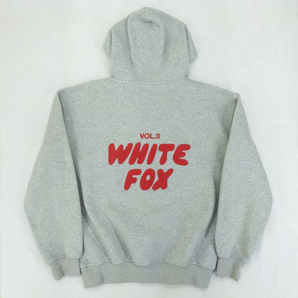 White Fox Hoodie Womens S/M Gray Vol 3 Graphic Pullover Oversized Streetwear - Picture 8 of 14